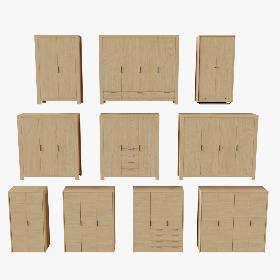 Solid Oak Wardrobe Collection 3D model